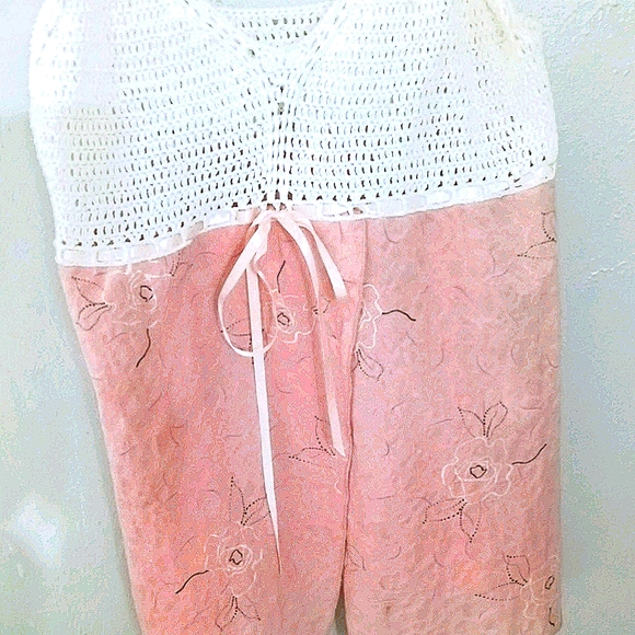 Pink White Knitted Strappy Top - Picture 2 of 5